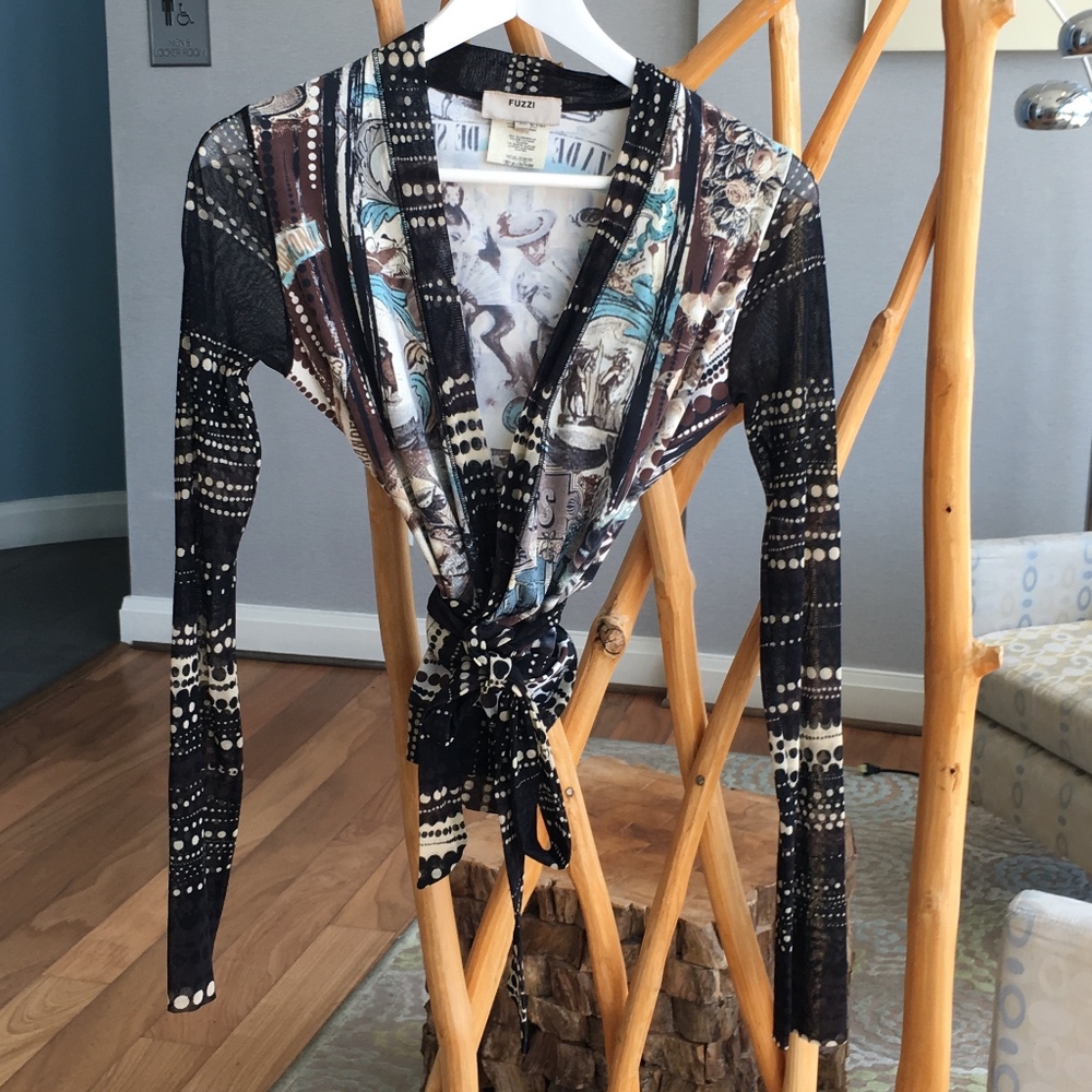 FUZZI wrap blouse top